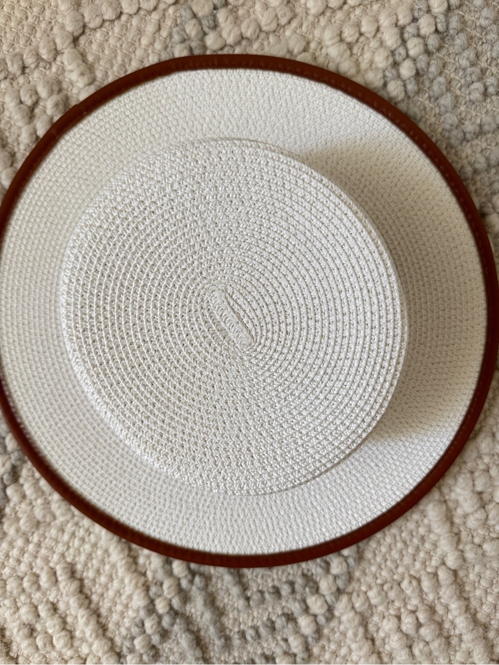 Celine Straw Hat with Tan  Trim and Logo - Picture 7 of 12